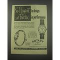 1954 Rotary Watches Advertisement - Connoisseur and Marquise