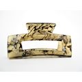 Large rectangle tan and black marbled hair claw...