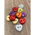 15mm Mixed Colour Love Heart Buttons Resin High...