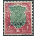 India 1931 O120 10 Rupees Green & Scarlet SERVI...