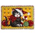 (34) Herrschners CHRISTMAS KITTY Latch Hook Kit...