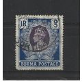 Burma.SG30 1r PurpIe and Blue.Fine Used.Jul25c