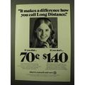 1971 Bell Long Distance Ad - Difference How You...