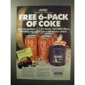 1987 Hastings Filters Ad - 6-pack of Coke