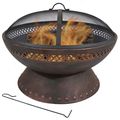 25 Inch Copper Chalice Steel Fire Pit with Spar...