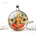 Hindu Goddess Lakshmi Pendant Necklace - Goddes...