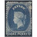 Ceylon 1864.SG48 1d Deep Blue Watermark Crown C...