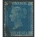 1858 SG47 2d Blue Plate 15 Good/Fine Used Check...