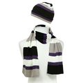 Hat & Scarf Set - Knitted Stripes Set - HTSF-TO...