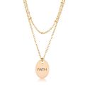 18k Gold Plated Double Chain FAITH Necklace