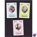 UGANDA 1981 ROYAL WEDDING SG 345/347 SET 3 VALS...
