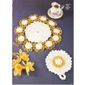 Crochet Doily Pattern White and Yellow Doily