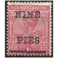 India 1921 SG192 9a on 1a Rose-Carmine Mounted ...