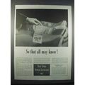 1947 New York Stock Exchange Ad - So That All May Know