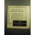 1957 The National State Bank of Newark Ad - Before you move to New Jersey
