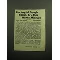 1949 Pinex Compound Ad - For Joyful cough relie...