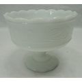 EO Brody Milk Glass Compote Bowl M 6000 Pedesta...