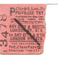 City & South London Railway Edmondson Ticket - ...