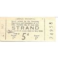 London Transport BMR Machine Ticket - Strand - 5d.