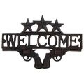 WELCOME Stars Guns Cast Iron Wall Hanging rusti...