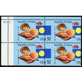 2999, Mint NH 32¢ Misperf Plate Block of Four E...