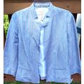Misses Linen Jacket Covington NWt Y/D Stripe LG...