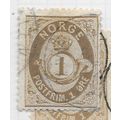 NORWAY 1877 CLASSIC POSTHORN SHADED 1ore BROWN ...
