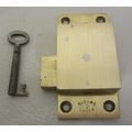 Antique Cabinet Cupboard Lock Solid Brass Has 1...