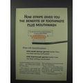 1960 Stripe Toothpaste Ad - Benefits of Mouthwash