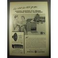 1956 General Electric Ad - Golden Co-Ax Loudspeaker and Convertible Amplifier