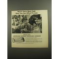 1956 American Express Travelers Cheques Ad - Never carry more cash than