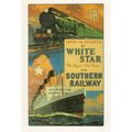 White Star Ship Line Southern Railway Transport Poster Postcard