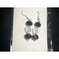 Noticeable large black rondelle & clear helix s...
