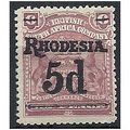 Rhodesia 1909 SG114 5d on 6d Reddish Purple Mou...