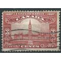 Canada 1927 SG288 3c Carmine Good Used . . ..
