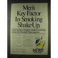 1978 Merit Cigarettes Ad - Key Factor in Shake-up