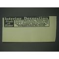 1930 New York School of Interior Decoration Advertisement