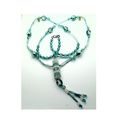 Light Blue Beaded Aroma Therapy Vial Necklace 2