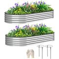Outsunny 2PCS Galvanized Raised Garden Bed, 7' ...