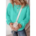 Aruba Blue Solid Fleece Lined Drop Shoulder Ter...