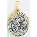 Celtic Knotwork Scrimshaw Brass Wire Wrap Penda...