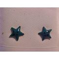Star Earrings Polka Dot Green and Black Polka D...