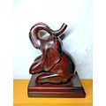Indonesian/Mahogany Wood Elephant Sitting Sculp...