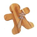 Gingerbreadman Wooden Cheese Board with Matchin...