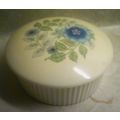 Wedgwood trinket round box with blue floral pri...