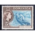 1954 Dominica Sg147 5d LIGHT BLUE & SEPIA BROWN...