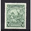 Barbados - 1925-35 - ½d Green (sg230a) Perf 13½...