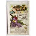vintage postcard - Happiness on your 21st Birthday
