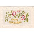 Happy Christmas Mistletoe And Flowers Silk Post...