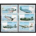 Congo People's Republic 1127-1132 MNH Aviation ...